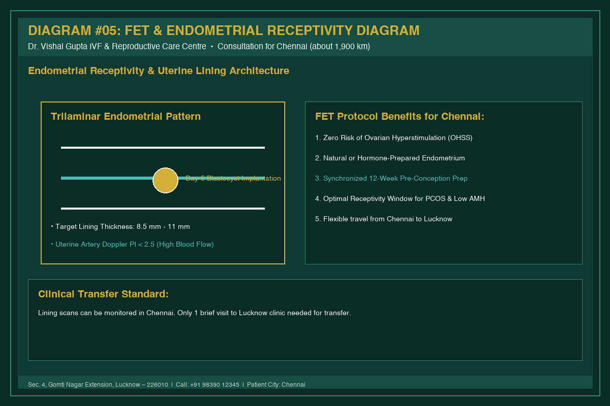 Medical Diagram #05: FET & Endometrial Receptivity Diagram at IVF Centre Lucknow for couples in Chennai