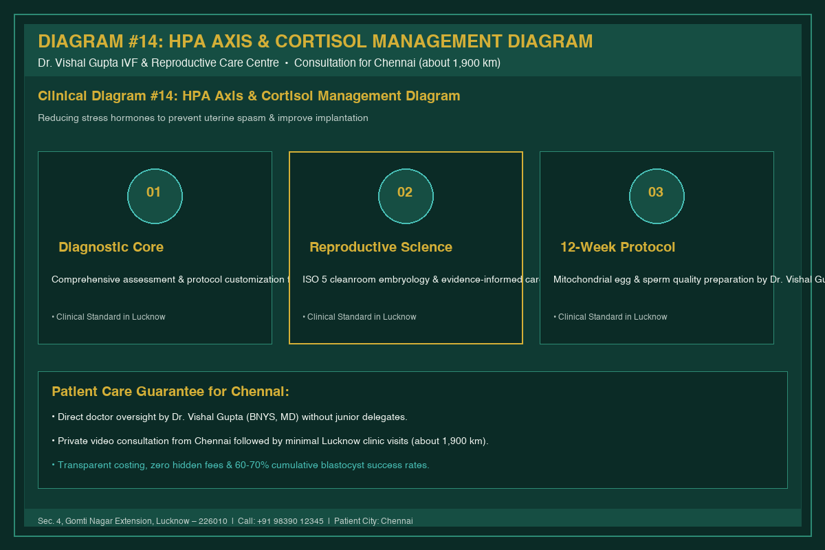 Medical Diagram #14: HPA Axis & Cortisol Management Diagram at IVF Centre Lucknow for couples in Chennai