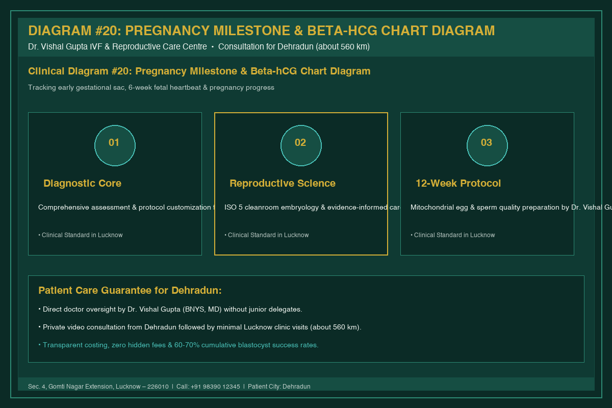 Medical Diagram #20: Pregnancy Milestone & Beta-hCG Chart Diagram at IVF Centre Lucknow for couples in Dehradun