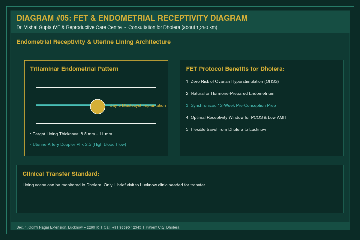 Medical Diagram #05: FET & Endometrial Receptivity Diagram at IVF Centre Lucknow for couples in Dholera