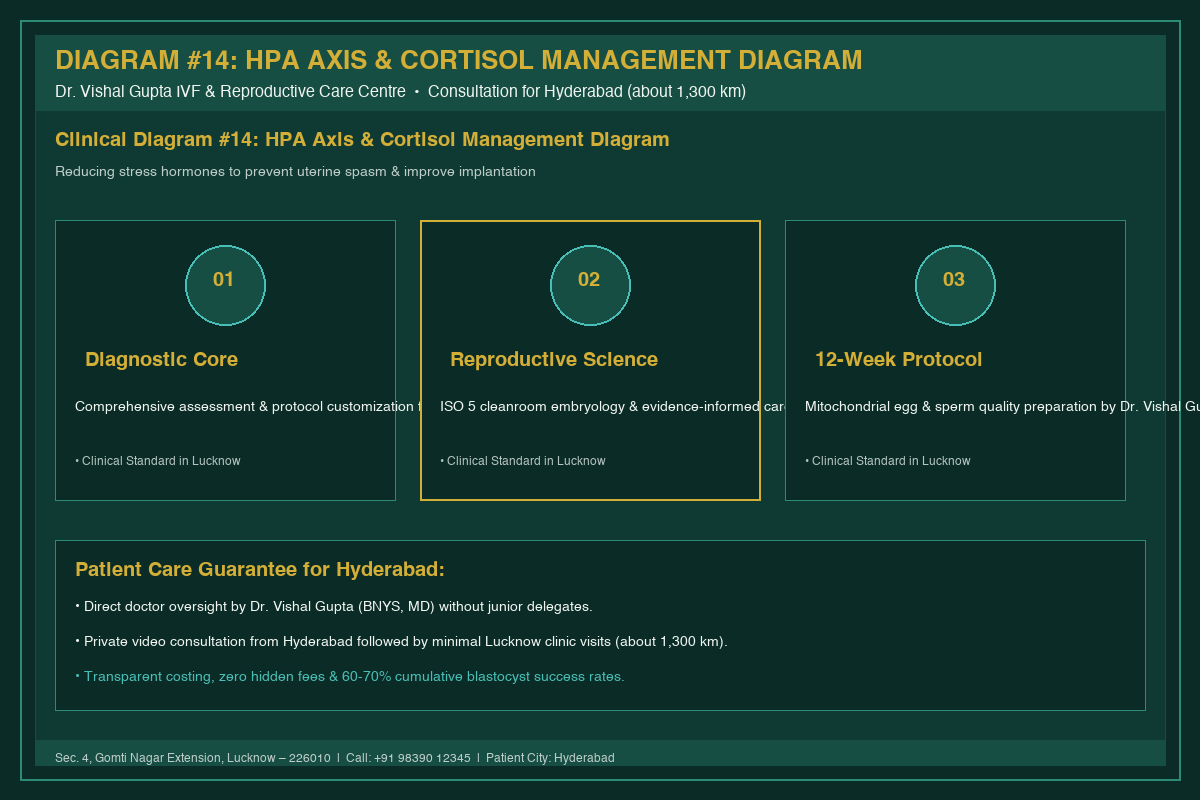 Medical Diagram #14: HPA Axis & Cortisol Management Diagram at IVF Centre Lucknow for couples in Hyderabad