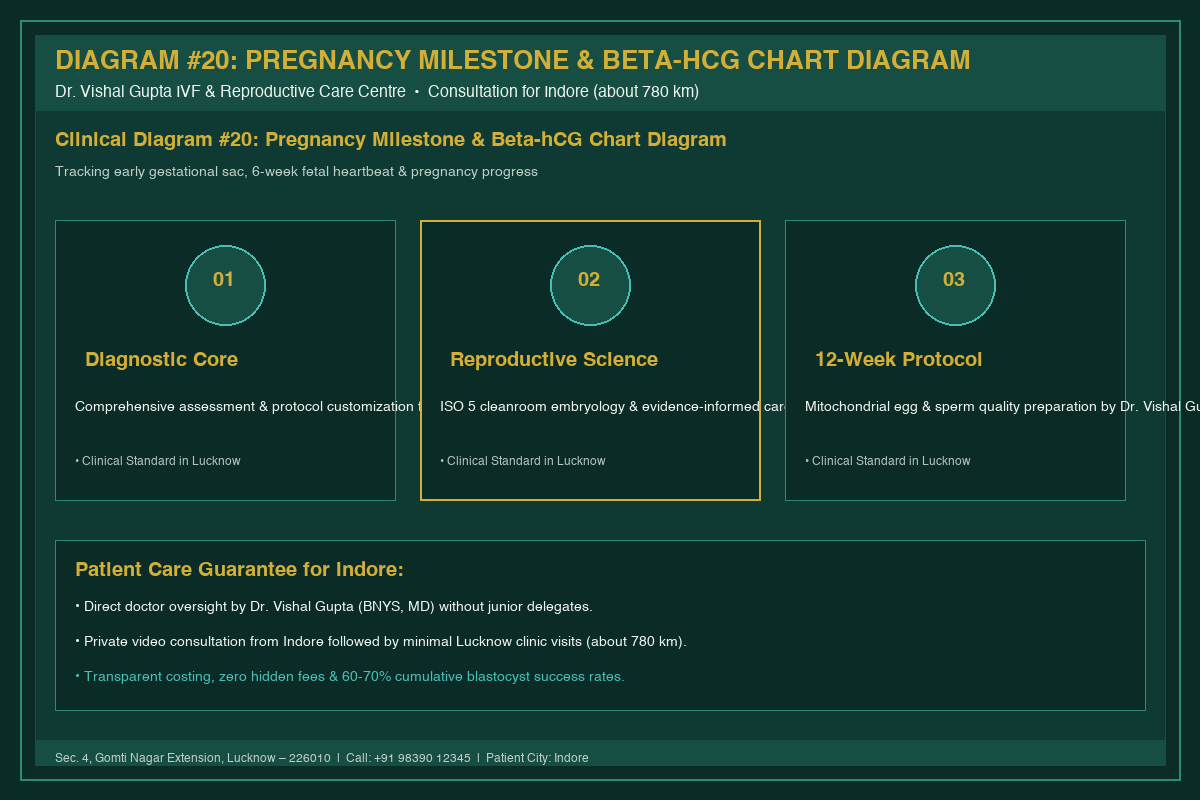 Medical Diagram #20: Pregnancy Milestone & Beta-hCG Chart Diagram at IVF Centre Lucknow for couples in Indore