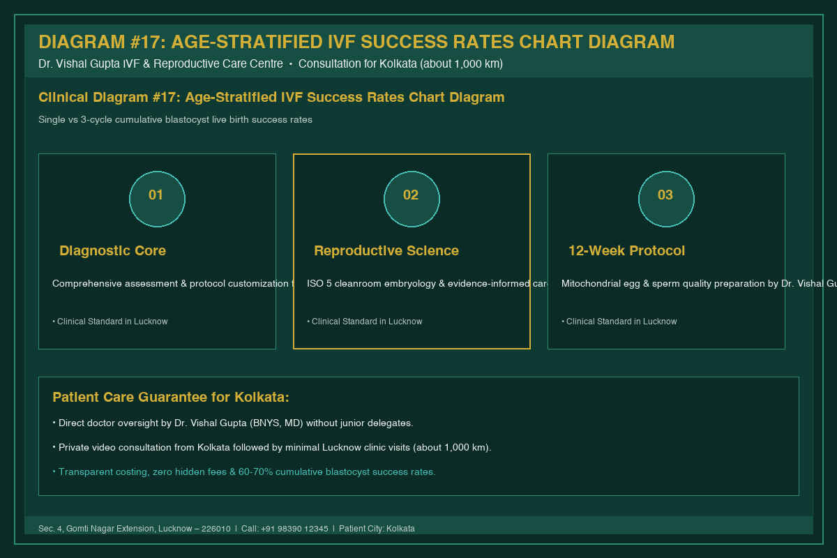 Medical Diagram #17: Age-Stratified IVF Success Rates Chart Diagram at IVF Centre Lucknow for couples in Kolkata