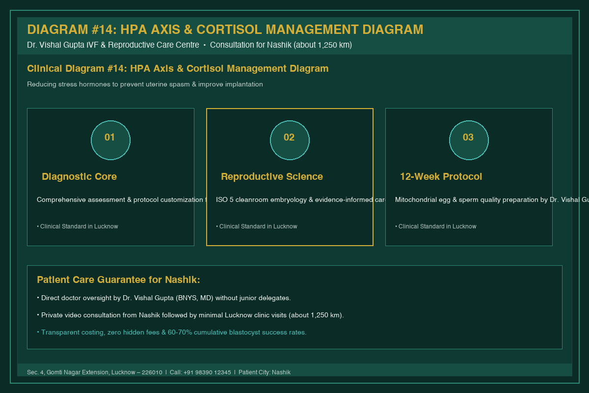 Medical Diagram #14: HPA Axis & Cortisol Management Diagram at IVF Centre Lucknow for couples in Nashik