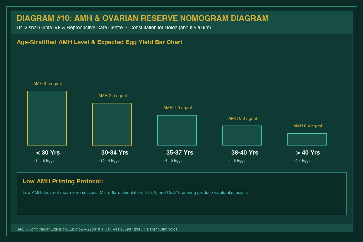 Medical Diagram #10: AMH & Ovarian Reserve Nomogram Diagram at IVF Centre Lucknow for couples in Noida