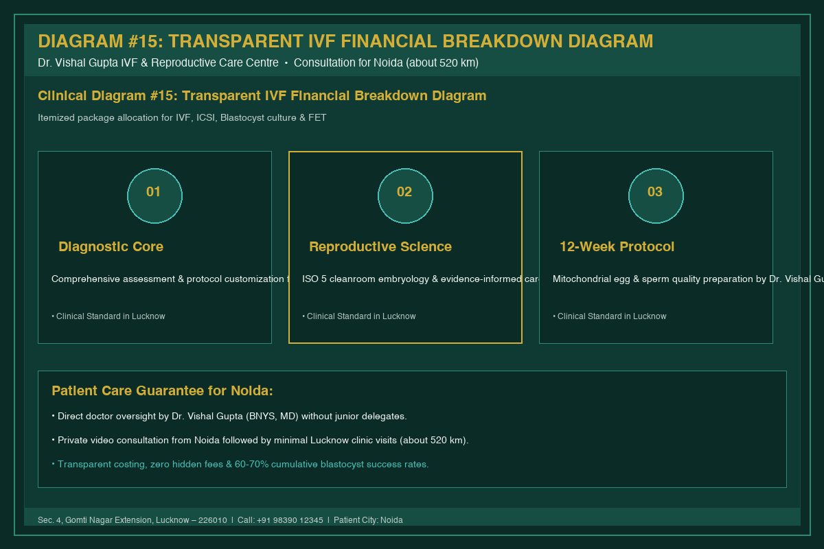 Medical Diagram #15: Transparent IVF Financial Breakdown Diagram at IVF Centre Lucknow for couples in Noida