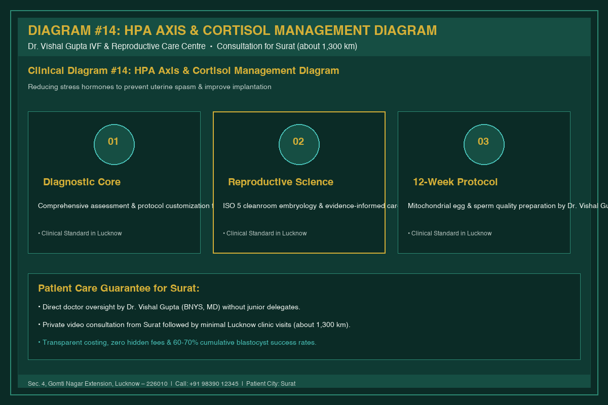 Medical Diagram #14: HPA Axis & Cortisol Management Diagram at IVF Centre Lucknow for couples in Surat