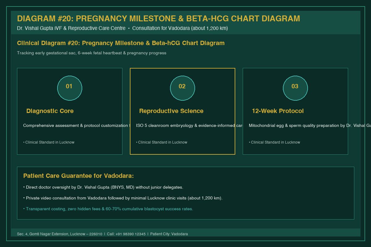 Medical Diagram #20: Pregnancy Milestone & Beta-hCG Chart Diagram at IVF Centre Lucknow for couples in Vadodara