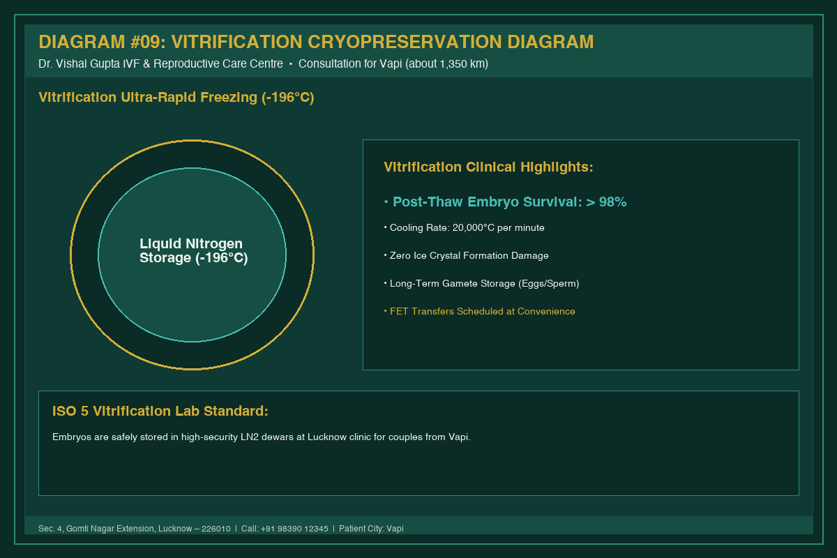 Medical Diagram #09: Vitrification Cryopreservation Diagram at IVF Centre Lucknow for couples in Vapi
